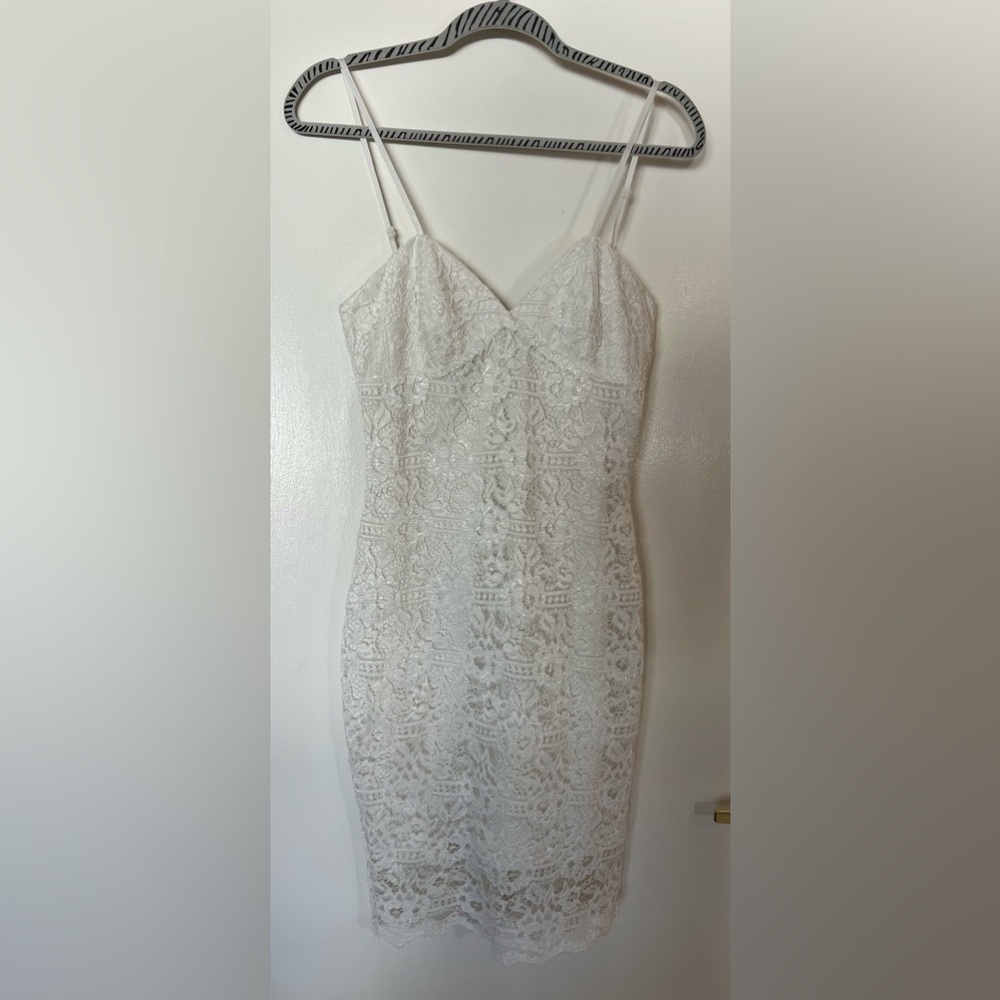 Lac Bleu White Lace Dress Women’s Small